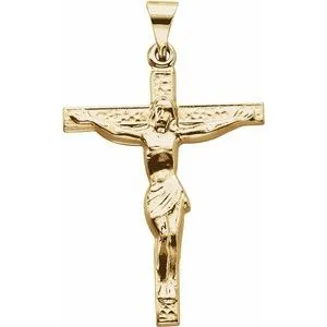 14K Yellow 24.5x19.2 mm Crucifix Pendant 