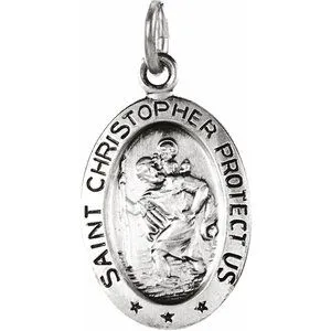 14K Yellow 25x18 mm Oval St. Christopher Medal
