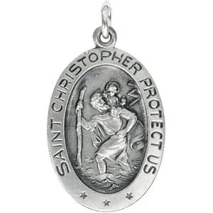 14K Yellow 25x18 mm Oval St. Christopher Medal