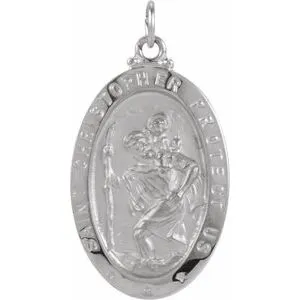 14K Yellow 25x18 mm Oval St. Christopher Medal