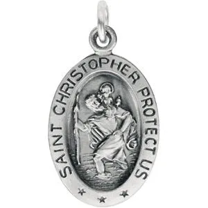 14K Yellow 25x18 mm Oval St. Christopher Medal