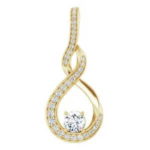 14K Yellow 3/8 CTW Natural Diamond Pendant 