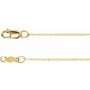 14K Yellow .75 mm Rope 18" Chain 