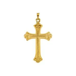 14K Yellow Cross Pendant 