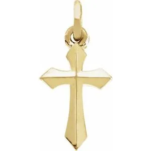 14K Yellow Cross Pendant 