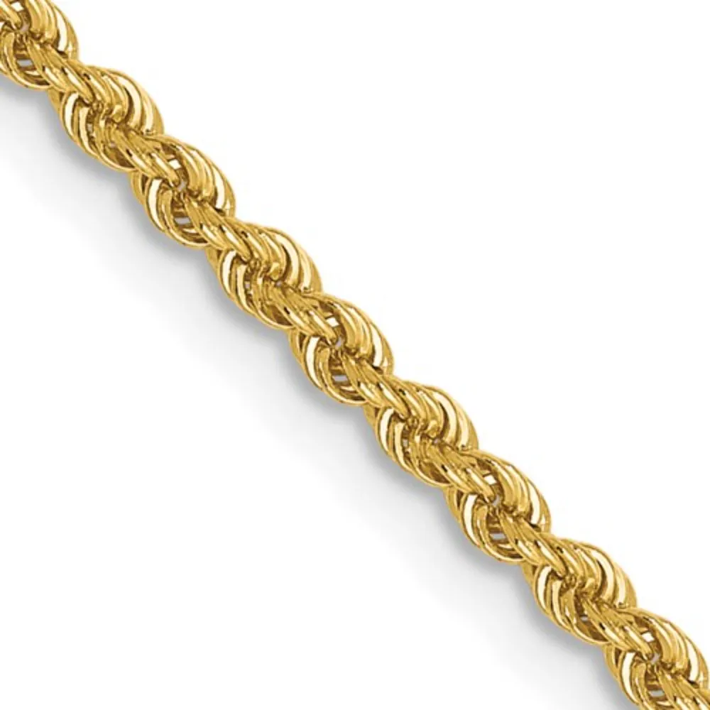 14k Yellow Gold 1.6mm Rope Chain