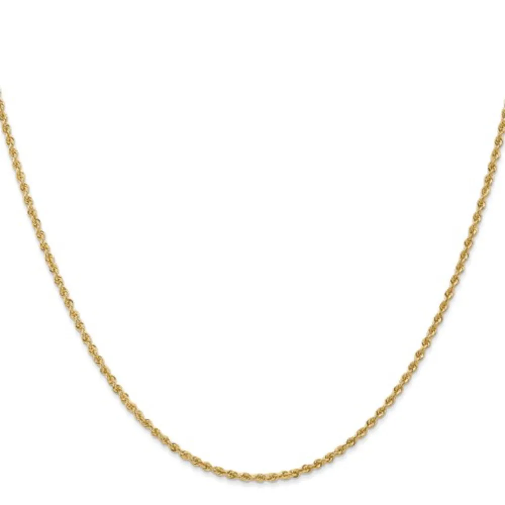 14k Yellow Gold 1.6mm Rope Chain 