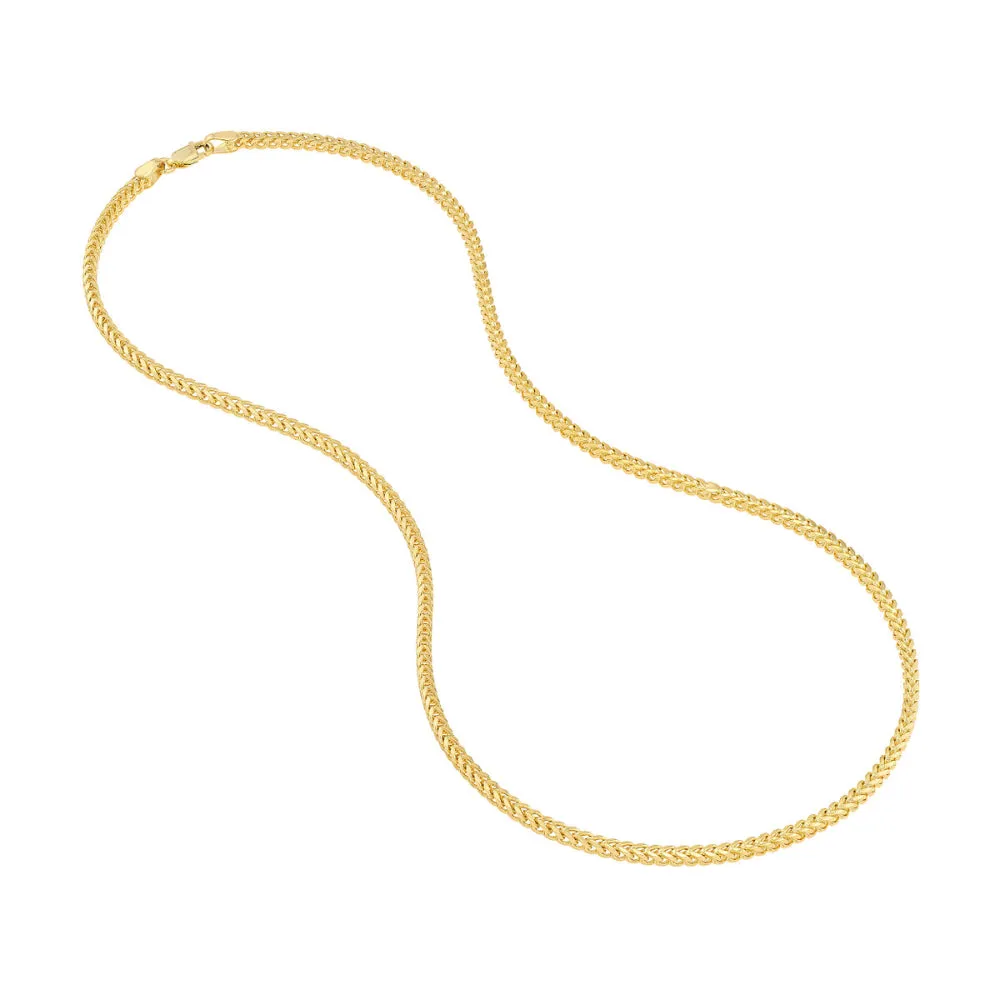 14k Yellow Gold 2.5mm Franco Chain