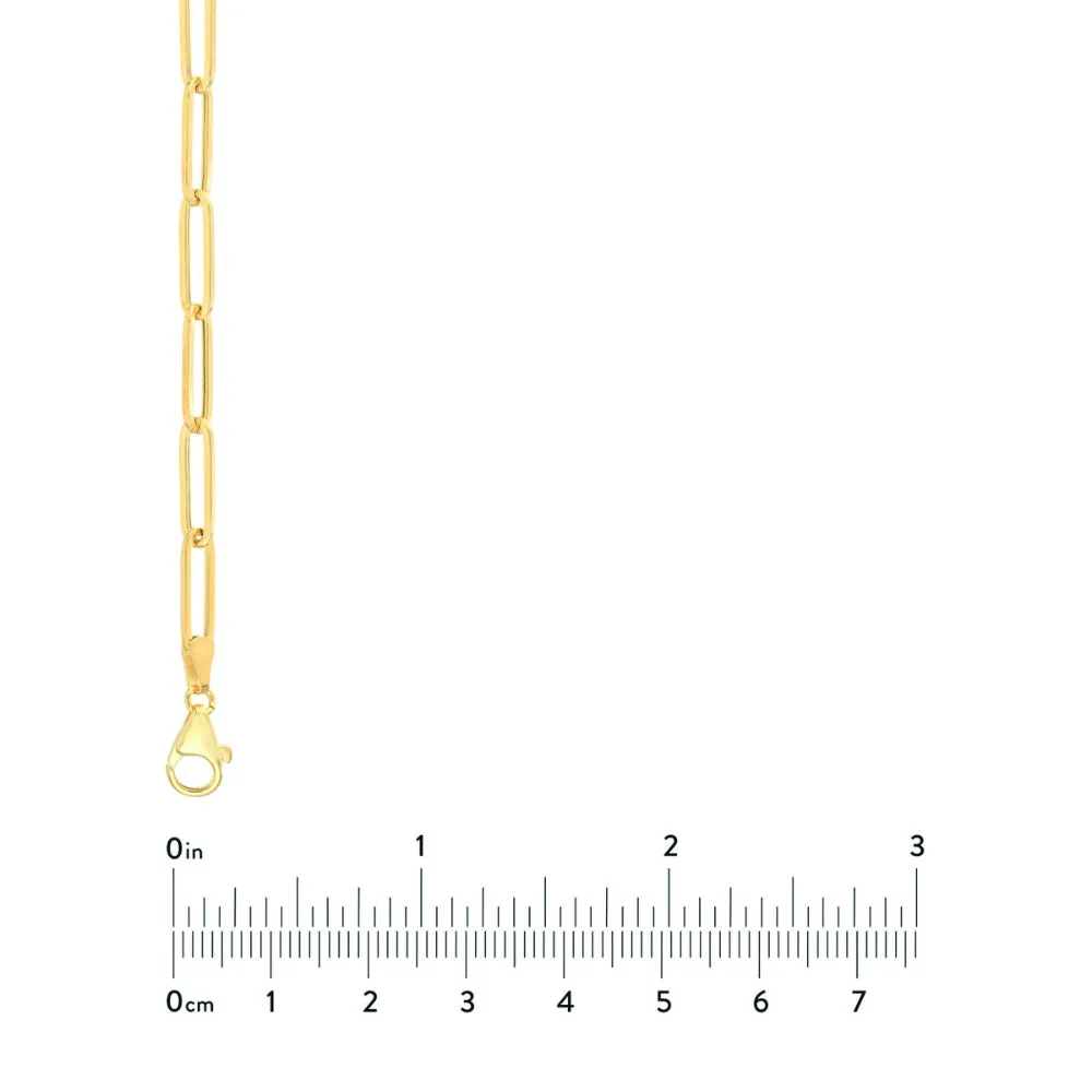 14k Yellow Gold Paper Clip Chain Necklace, 18"