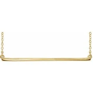 14K Yellow Straight Bar 16-18" Necklace 
