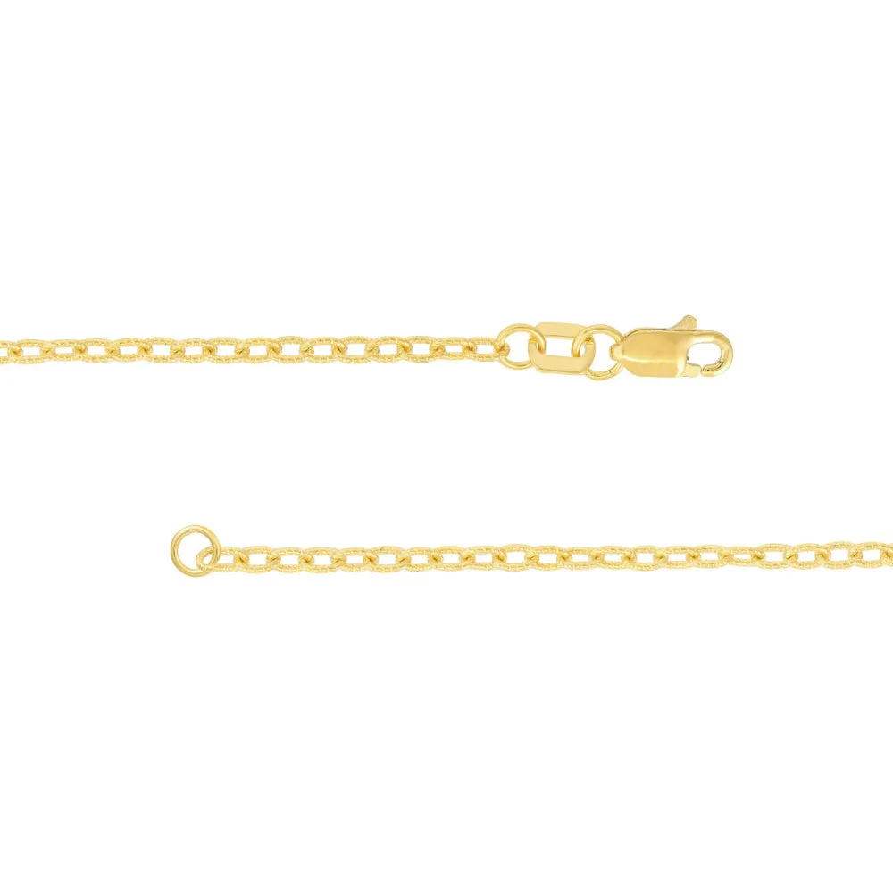 14kt 1.9mm Designer Rolo Chain, 18"