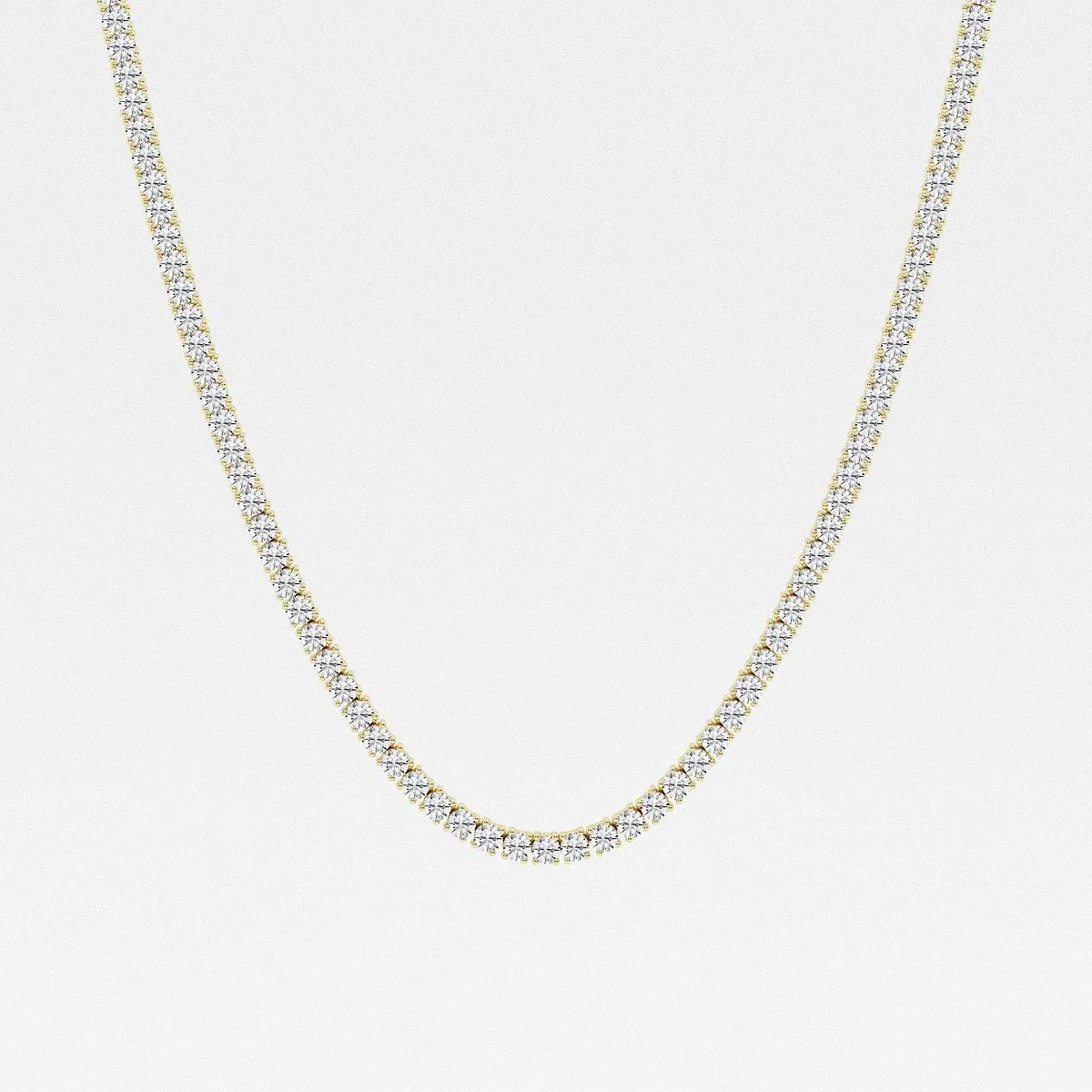 15 ctw Round Lab Grown Diamond Four-Prong Tennis Fashion Necklace