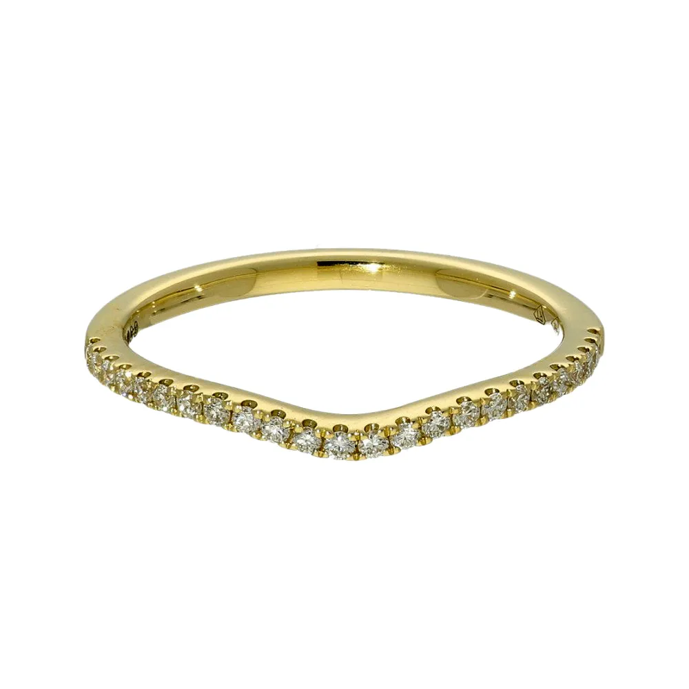 18ct Yellow Gold Diamond Slim Wishbone Eternity Ring 
