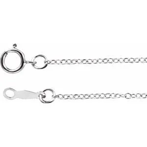 18K White 1.3 mm Cable 18" Chain 