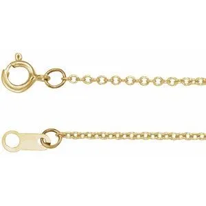 18K Yellow 1 mm Cable 20" Chain 