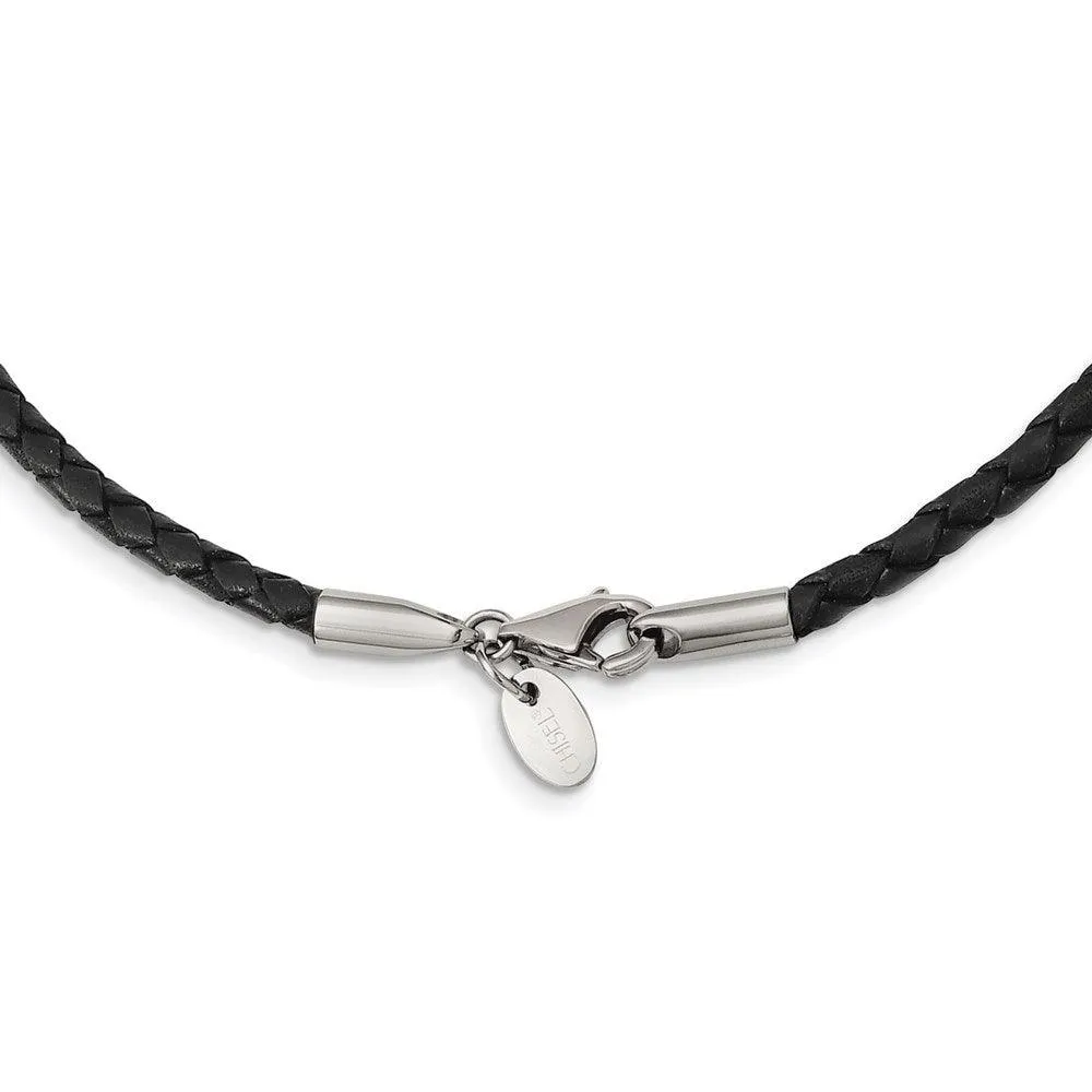 3.0mm Genuine Leather Weave Necklace 