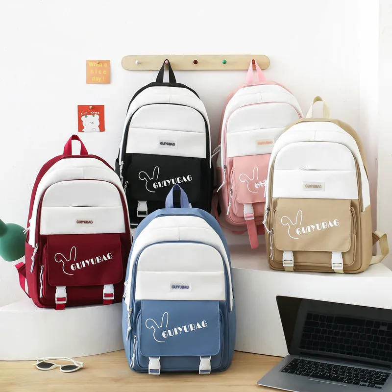 4-piece Korean style backpack for students 