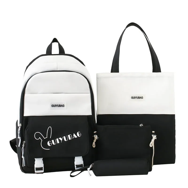 4-piece Korean style backpack for students