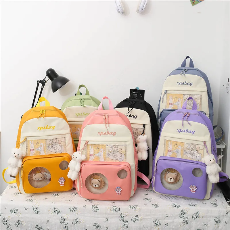 4-piece medium and casual student backpack wholesale 