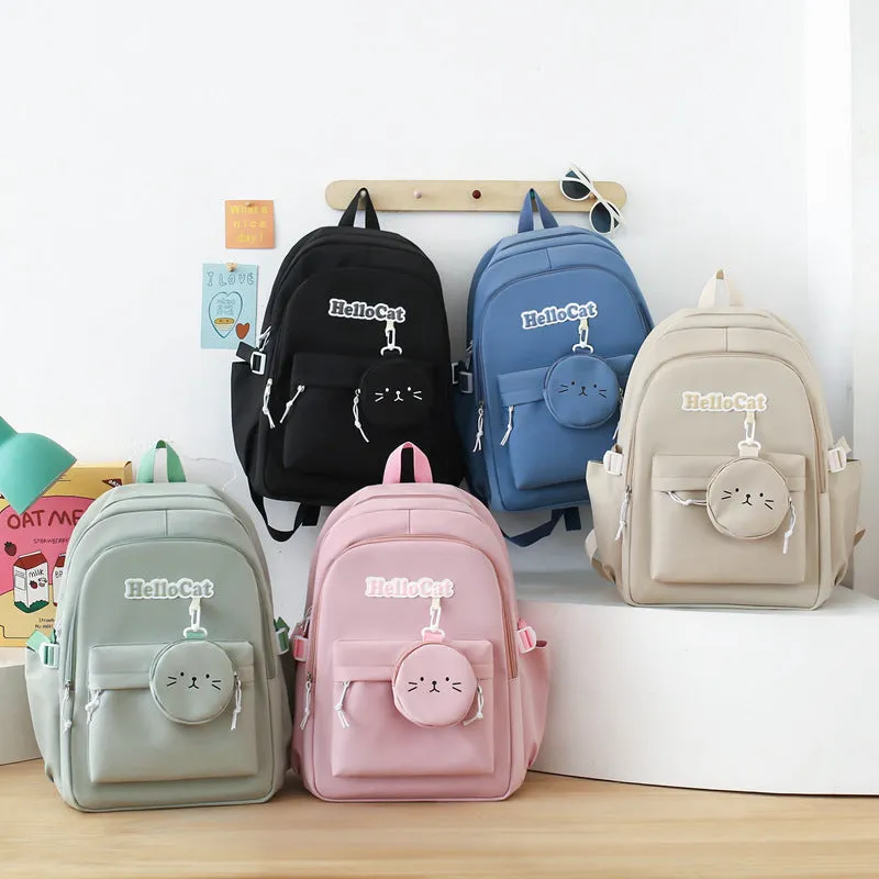 4-piece school bag large capacity computer bag backpack 