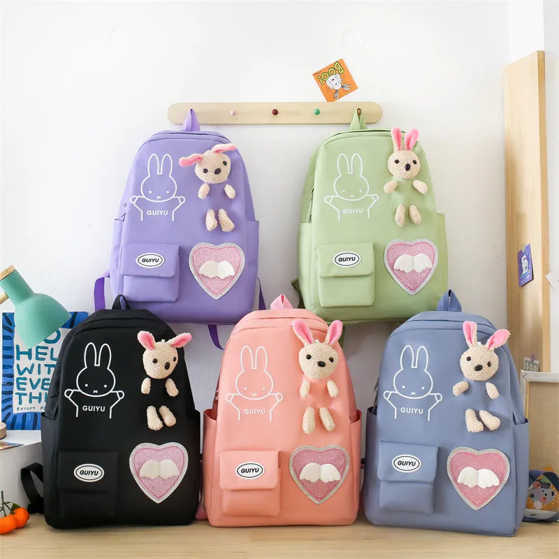 4-piece student backpack large capacity 