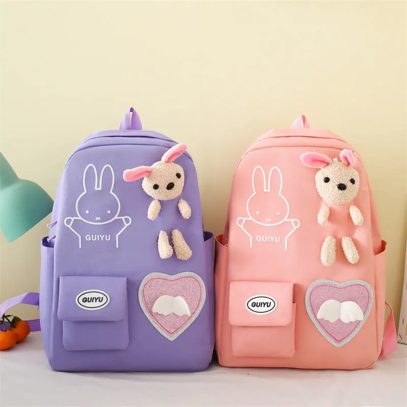 4-piece student backpack large capacity