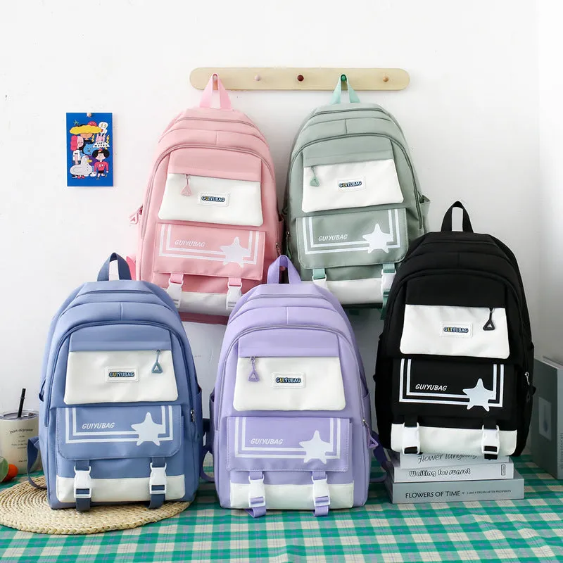 4-piece student school bag cute style backpack 