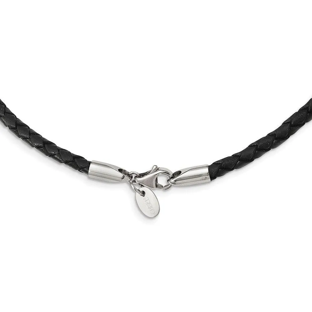 4.0mm Genuine Leather Weave Necklace 