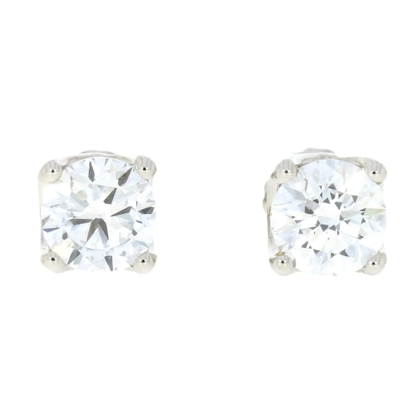 9ct White Gold 1.50cts Lab Created Brilliant Cut Diamonds Solitaire Stud Earrings 