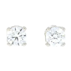 9ct White Gold 1.50cts Lab Created Brilliant Cut Diamonds Solitaire Stud Earrings 