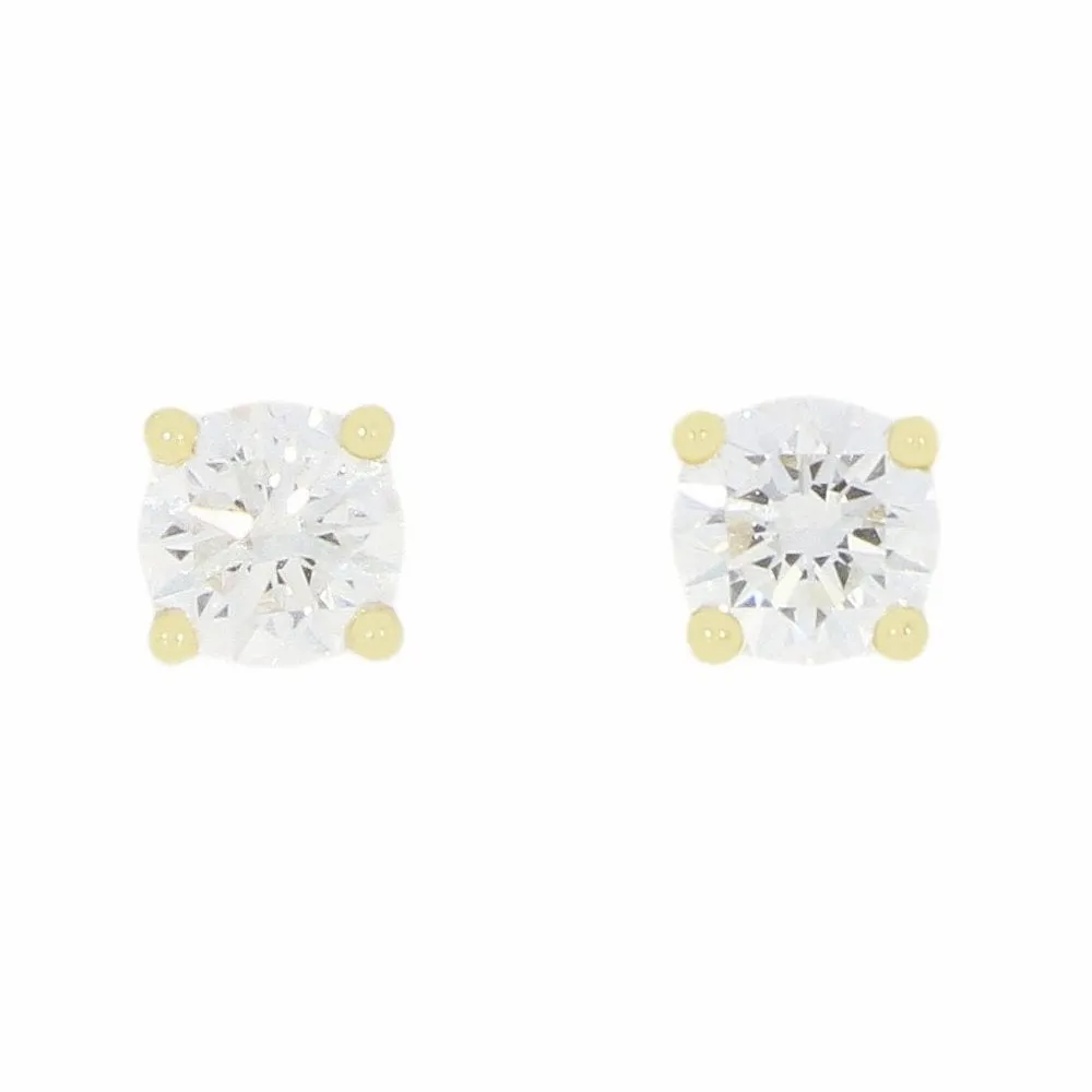 9ct Yellow Gold 1.00cts Lab Grown Brilliant Cut Diamond Stud Earrings 