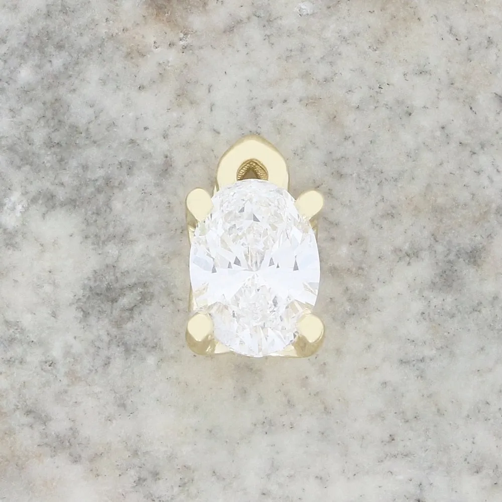 9ct Yellow Gold 2.02cts Oval Cut Lab Grown Diamond Pendant