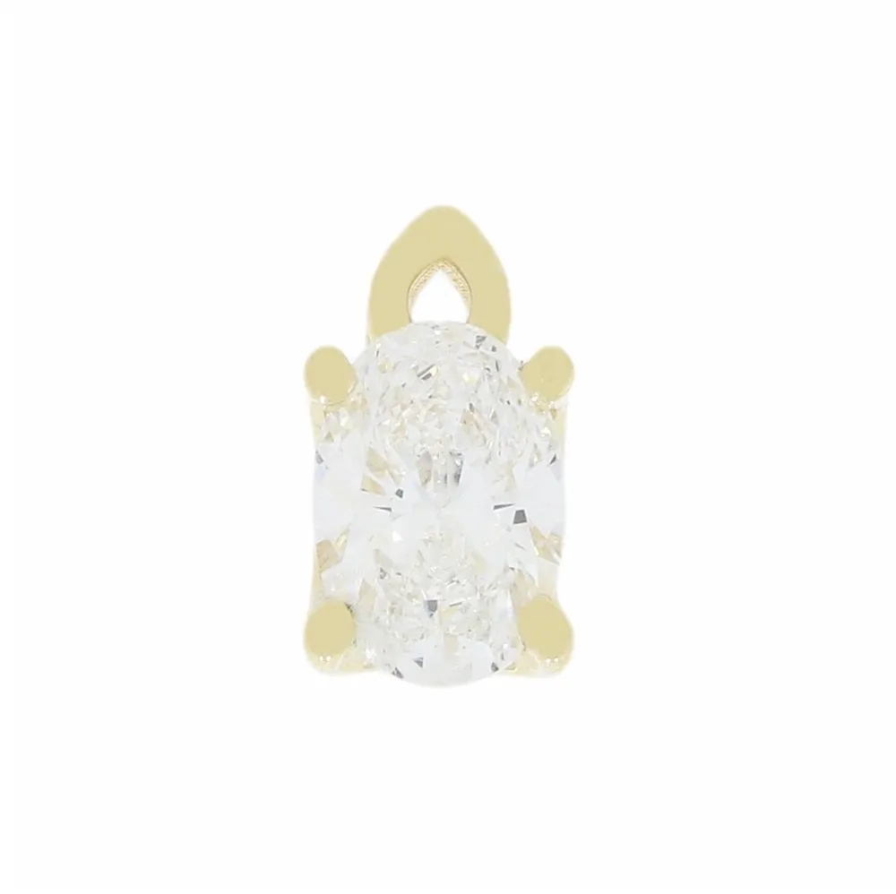 9ct Yellow Gold 2.02cts Oval Cut Lab Grown Diamond Pendant 