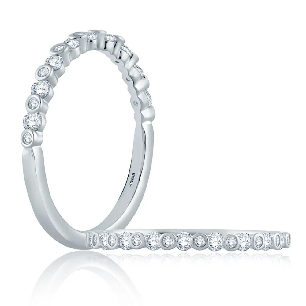 A. JAFFE Alternating Bezel Set Half Circle Stackable Band 