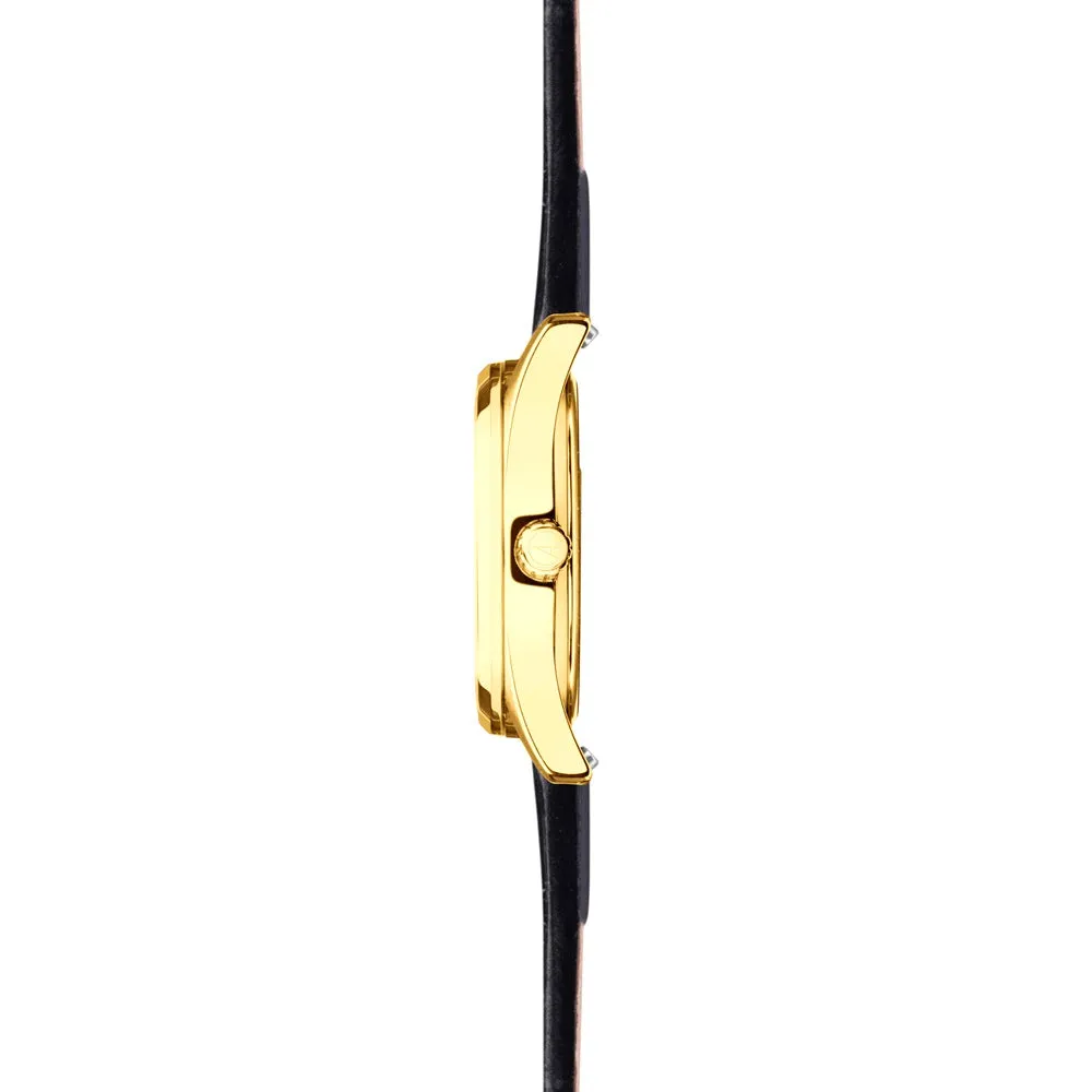 Accurist Everyday Ladies Watch Black Leather Strap 74005X