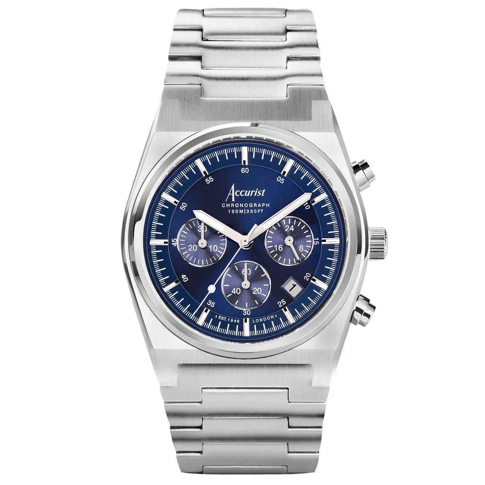 Accurist Origin Chronograph Mens Bracelet Watch Blue Dial 70001 