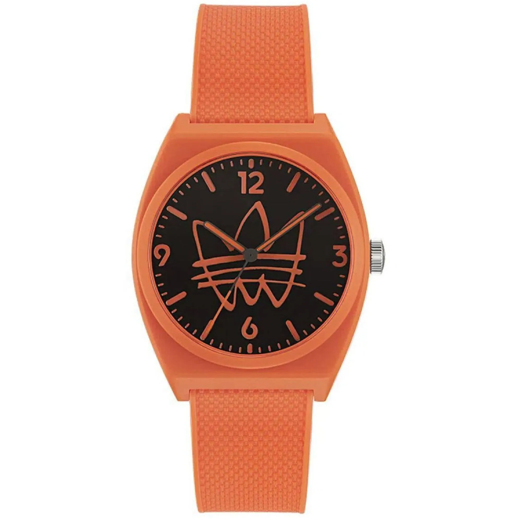 Adidas Men's Watch - Originals Quartz Black Dial Orange Rubber Strap | AOST22562 
