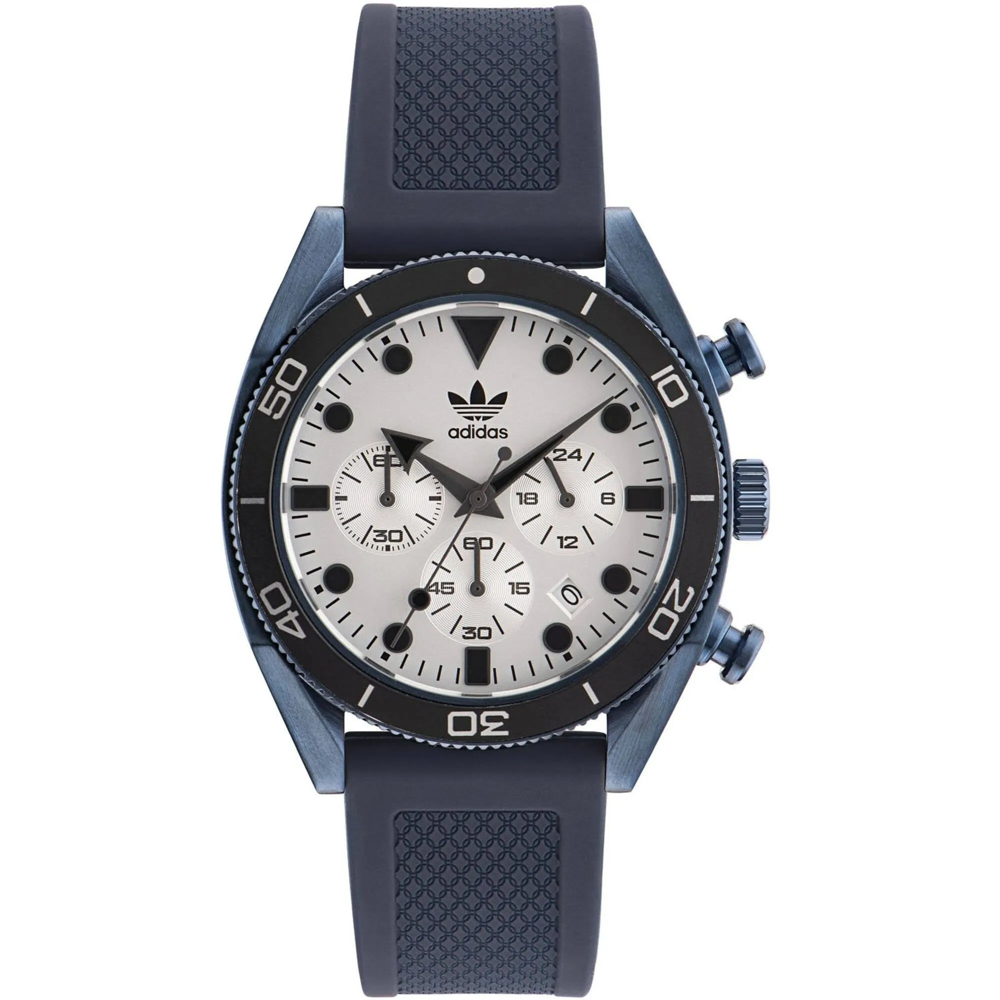 Adidas Men's Watch - Originals Quartz White Dial Navy Blue Rubber Strap | AOFH23004 