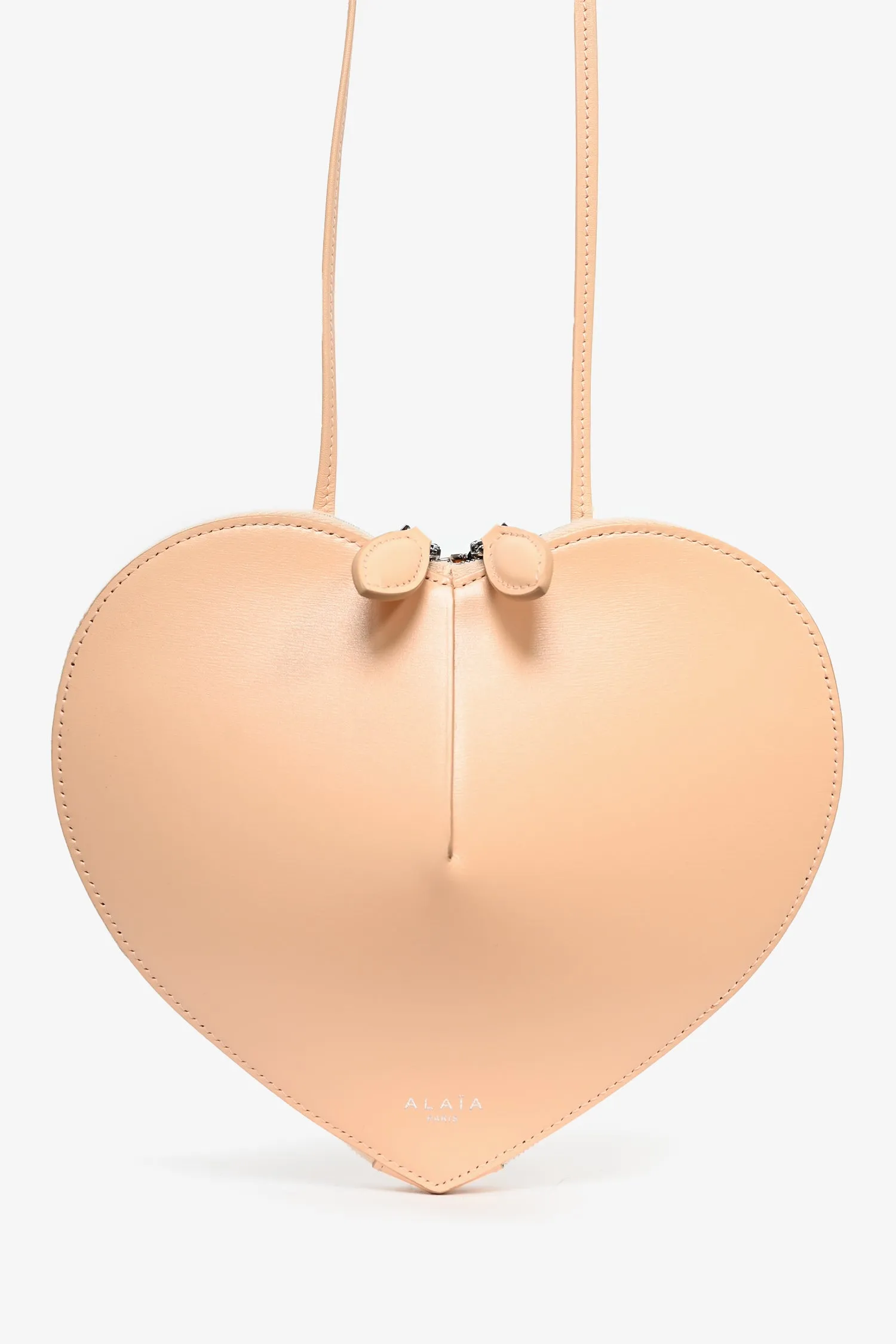 Alaia Peach Nude Leather Heart Crossbody Bag handbags bulk sale