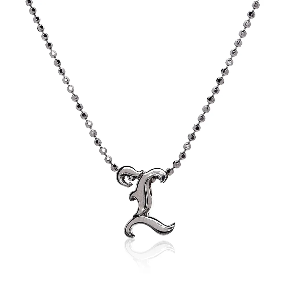 Alex Woo Origin Letter Necklace in Sterling Silver - Specify Letter