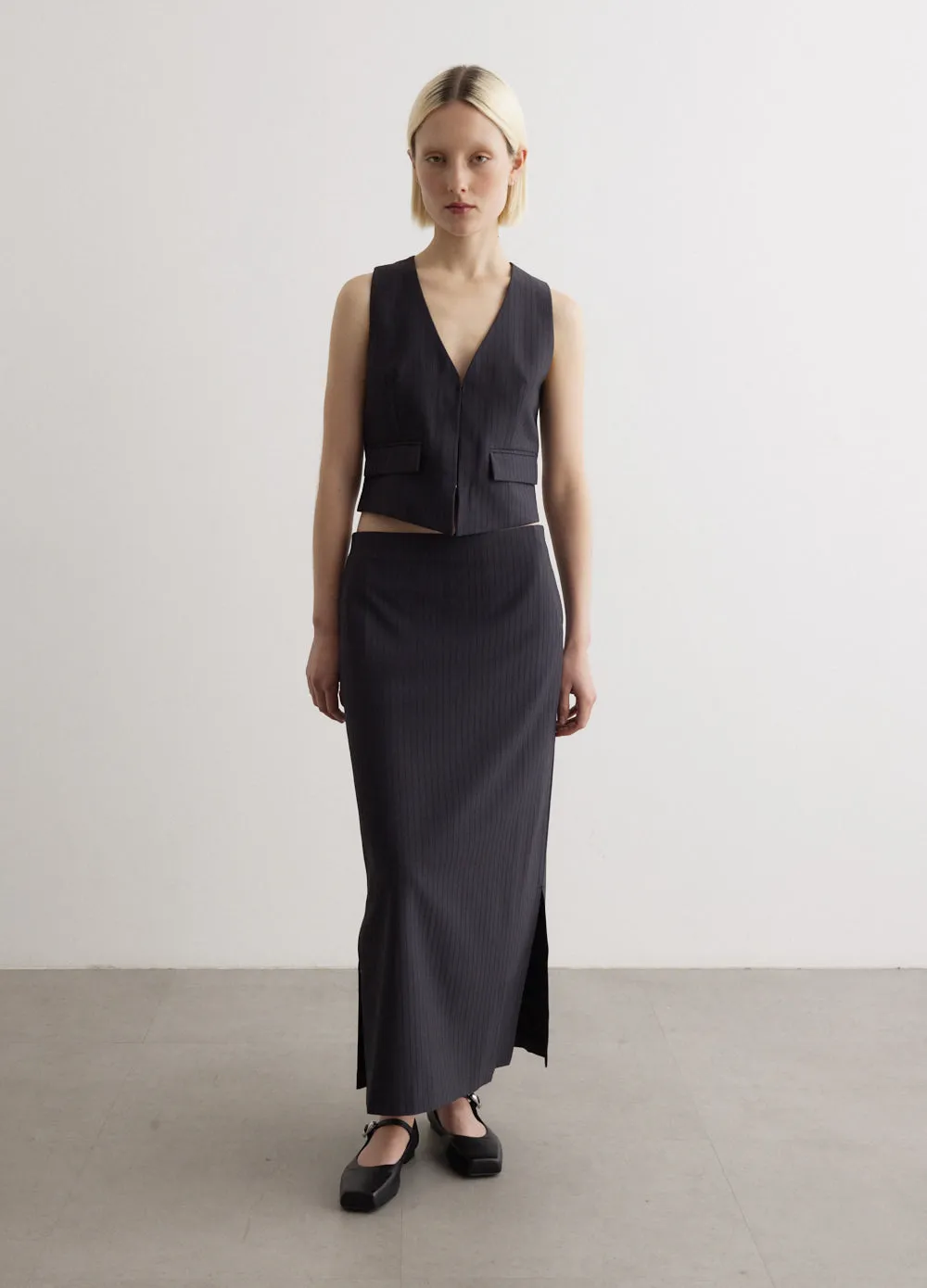 Angel Satin Pinstripe Skirt