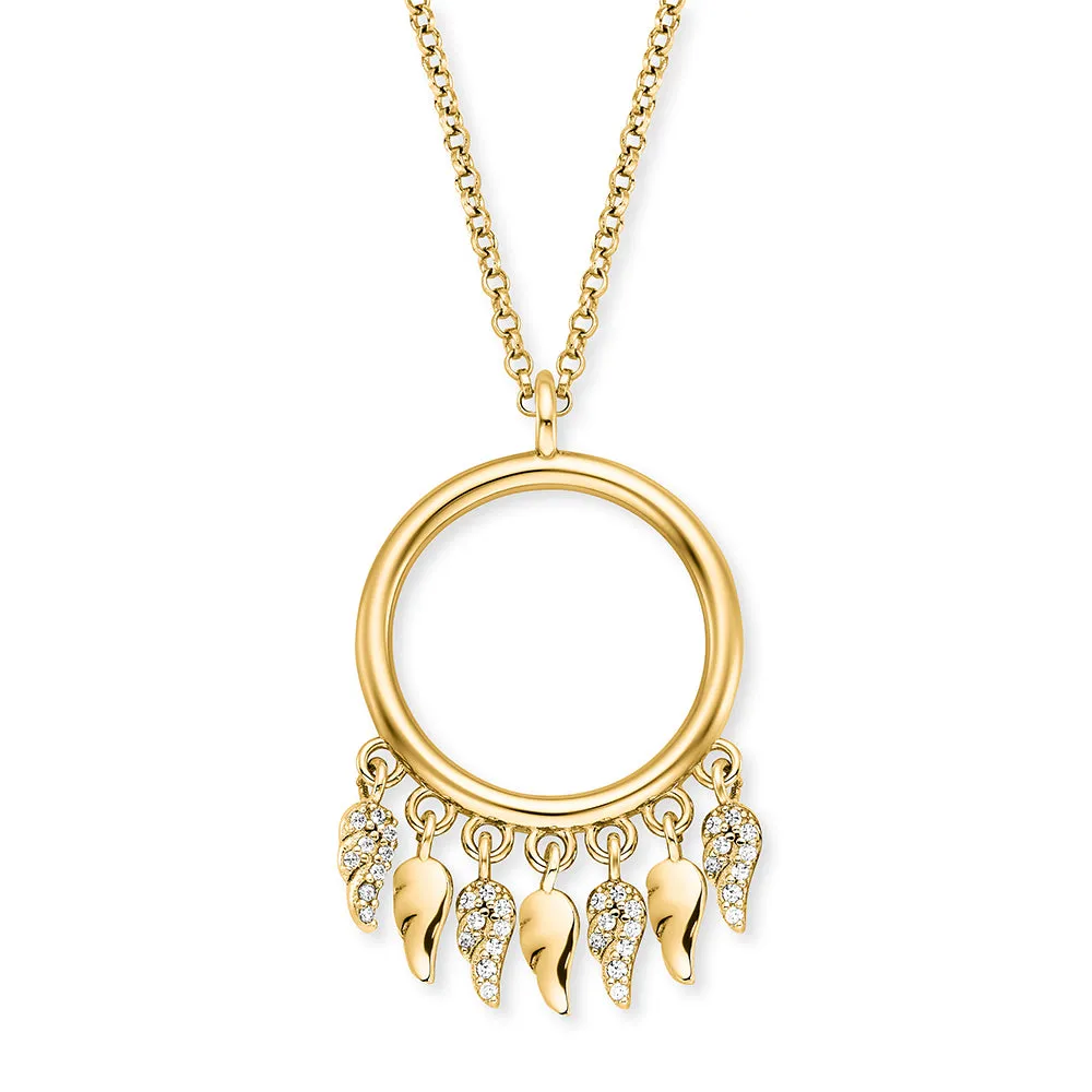 Angel Whisperer Gold Tone Multi Wing Necklace ERN-FLYWING-ZI-G 