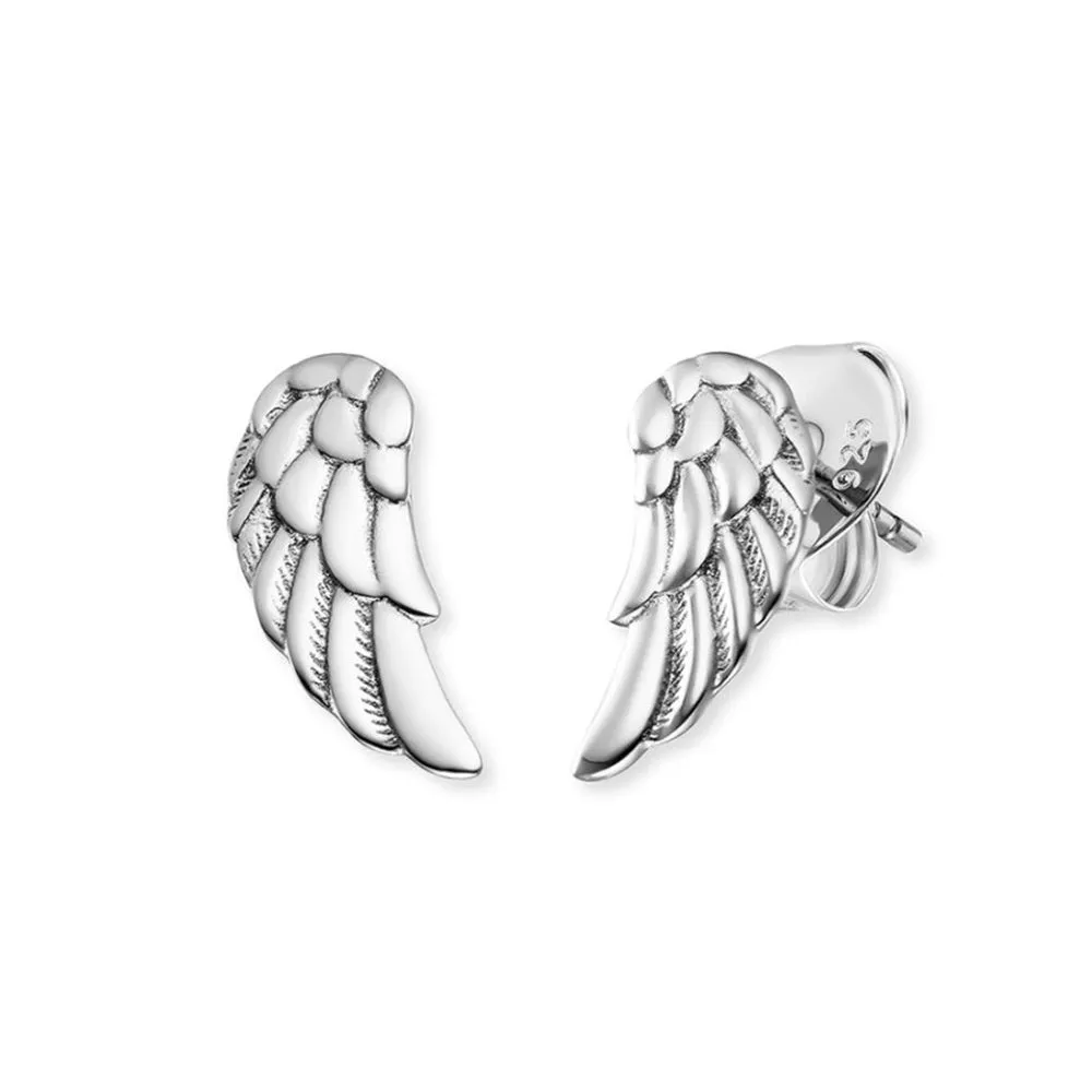Angel Whisperer Silver Angel Wing Stud Earrings ERE-FLYWING-ST 