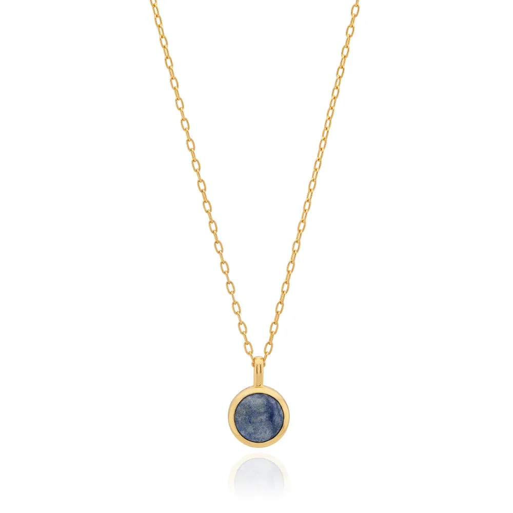 Anna Beck Dumortierite Round Pendant Necklace 