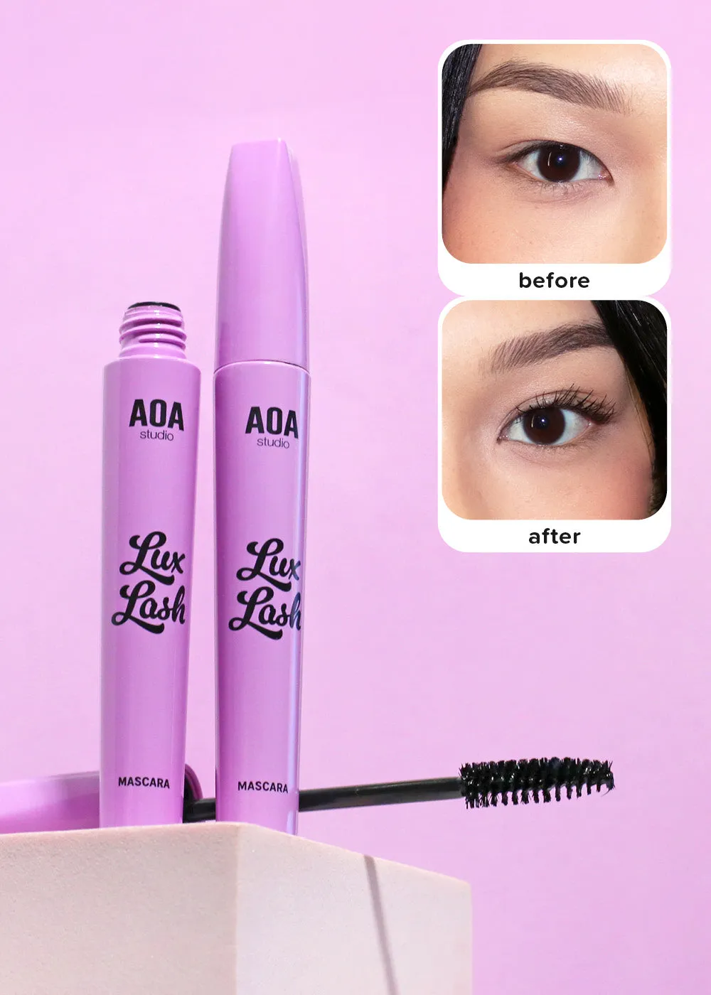AOA Lux Lash Waterproof Mascara,eye makeup blue eyes,eye makeup brands