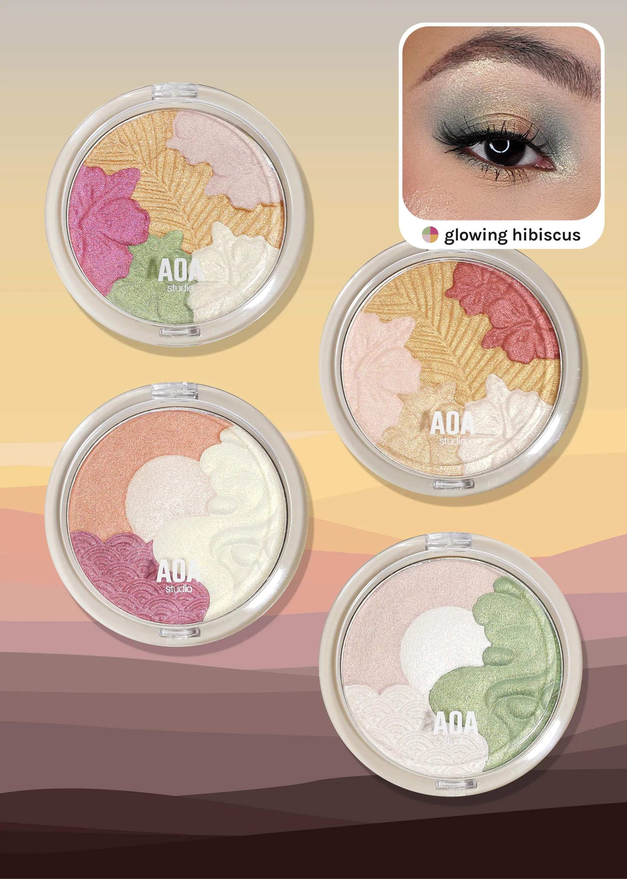 AOA Mini Sweethearts 5-Color Eyeshadow Palette,bridal eye makeup,cleopatra eye makeup