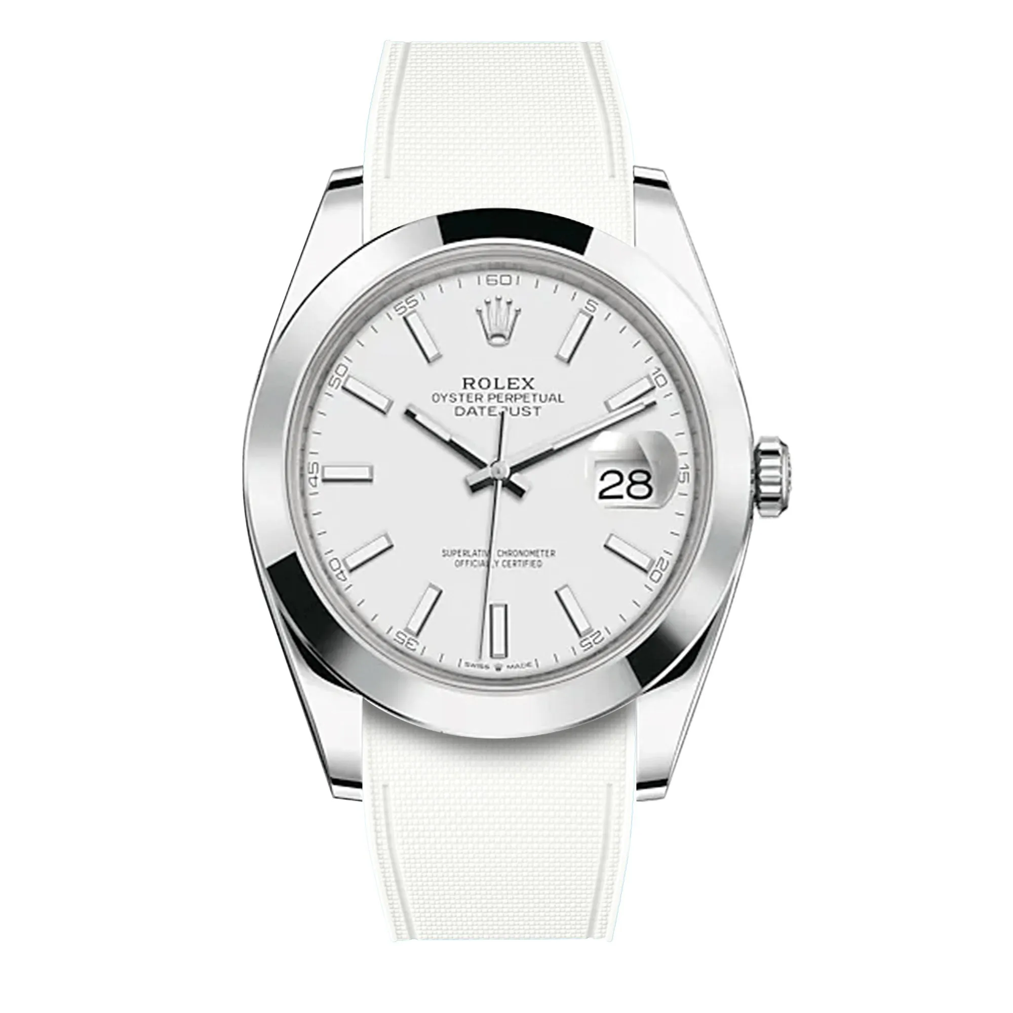 a??Rolex - R Strap Premium a?? Cordura pattern rubber watch band for Datejust 41mm II (pre-2016) & Oyster bracelet