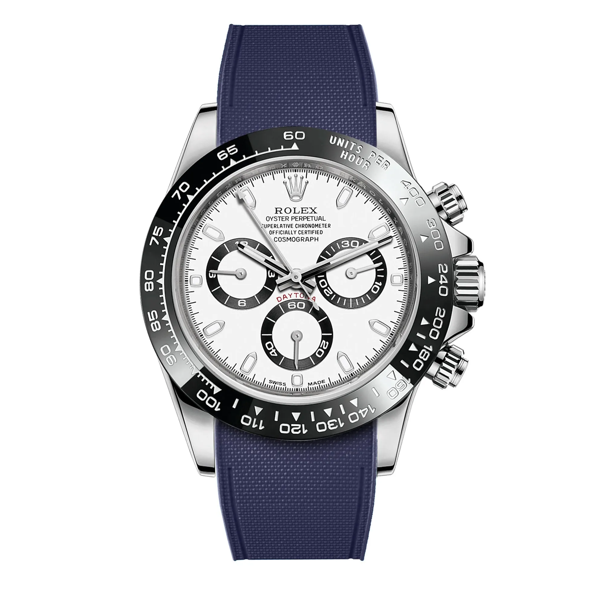 a??Rolex - R Strap Premium a?? Cordura pattern rubber watch band for Daytona & Oyster bracelet