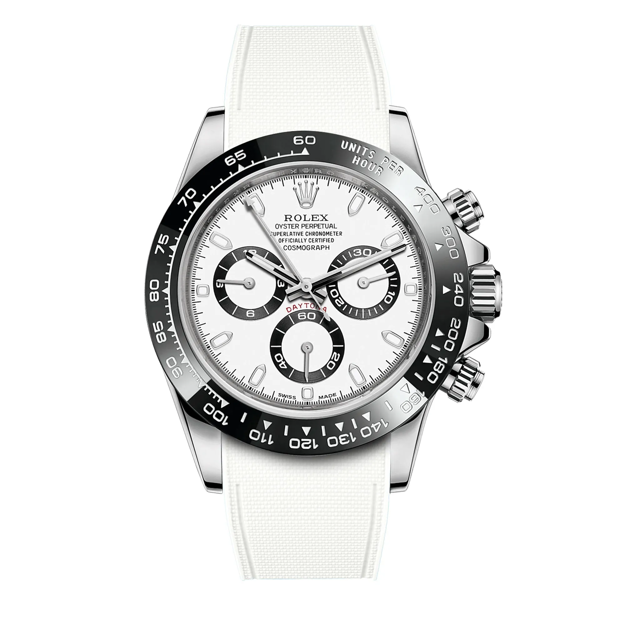 a??Rolex - R Strap Premium a?? Cordura pattern rubber watch band for Daytona & Oyster bracelet