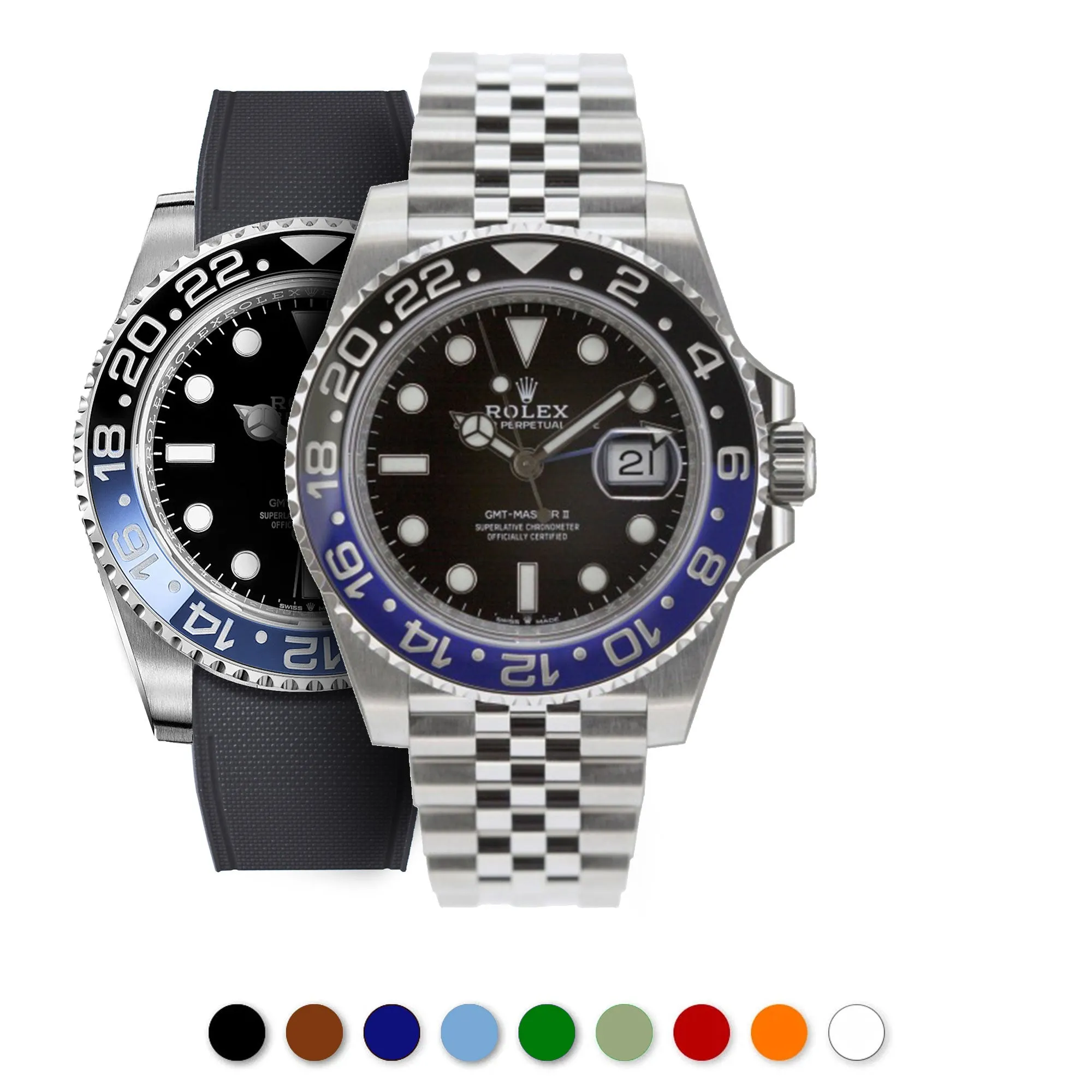 a??Rolex - R Strap Premium a?? Cordura pattern rubber watch band for GMT Master II ceramic & Jubilee strap